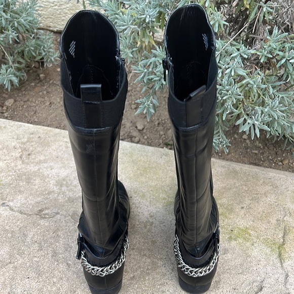 Unisa Women's Unteylor Black Faux Leather Moto Wide Calf Boot Size 8 - Picture 6 of 10